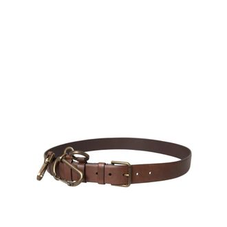 Dolce & Gabbana Calfskin Belt - Heren - Riemen - Bruin - ONE Size - Leer - Accessoires