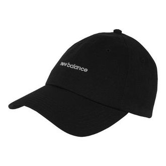 New Balance Unisex 6 Panel Linear Logo Hat in Black Polyester, size OSZ