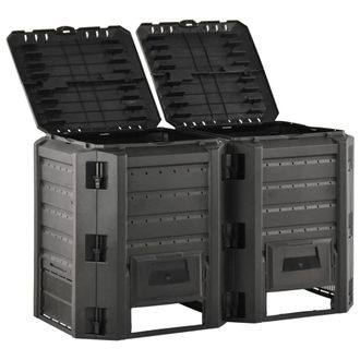 vidaXL Compostador De Jard&iacute;n Negro 800 L Vidaxl