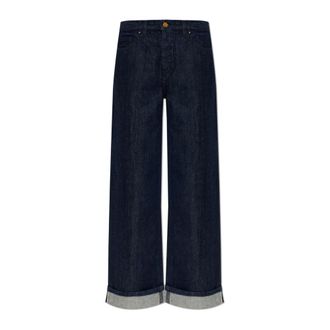 Moncler Wide Jeans, female, Blue, Size: 2XS Wide-leg Jeans