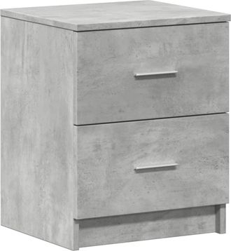 vidaXL Comodino Con 2 Cassetti Grigio Cemento 40x36x50 Cm - Vidaxl
