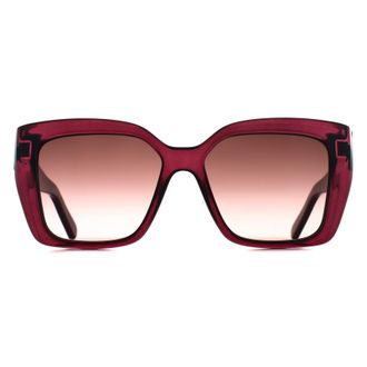Ferragamo Square Womens Transparent Cyclamen Brown Gradient SF1042S - Pink - One Size