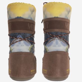 Moon Boot Womens Icon Boots With Landscape Print Leather