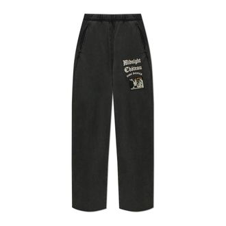 Duke + Dexter Duke + Dexter - Sweatpants met Patch - Heren - Broeken - Zwart - Maat: S Katoen