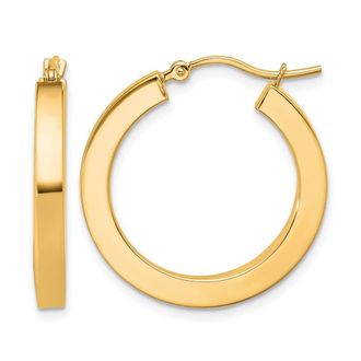 Diamond2Deal 10k Gold 3mm Polished Square Shape Hoop Earrings