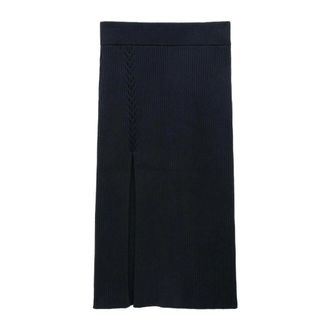 Filippa K Midi Skirts, female, Black, Size: L Ribbed Knit Midi Skirt