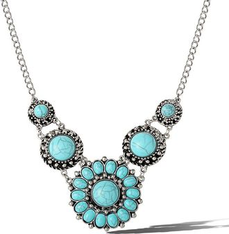 Jessica Simpson Turquoise Statement Necklace in Silver, Turquoise at Nordstrom