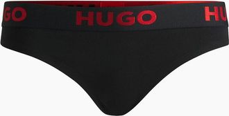 HUGO BOSS Womens Sporty Logo Thong - Black - Size: 3XL