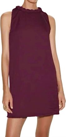 Naked Zebra Neckline Accent Mini Shift Dress In Wine