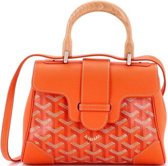 Goyard Saigon Top Handle Bag Coated Canvas with Leather Mini