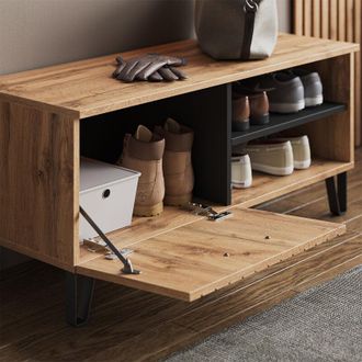 Vicco Banco Para Zapatos Amber, Roble Wotan, 100 X 45 Cm, Vicco