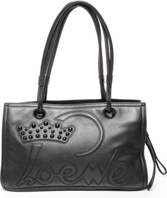 Loewe Black Leather Shoulder Bag Tote Bag (Pre-Owned)