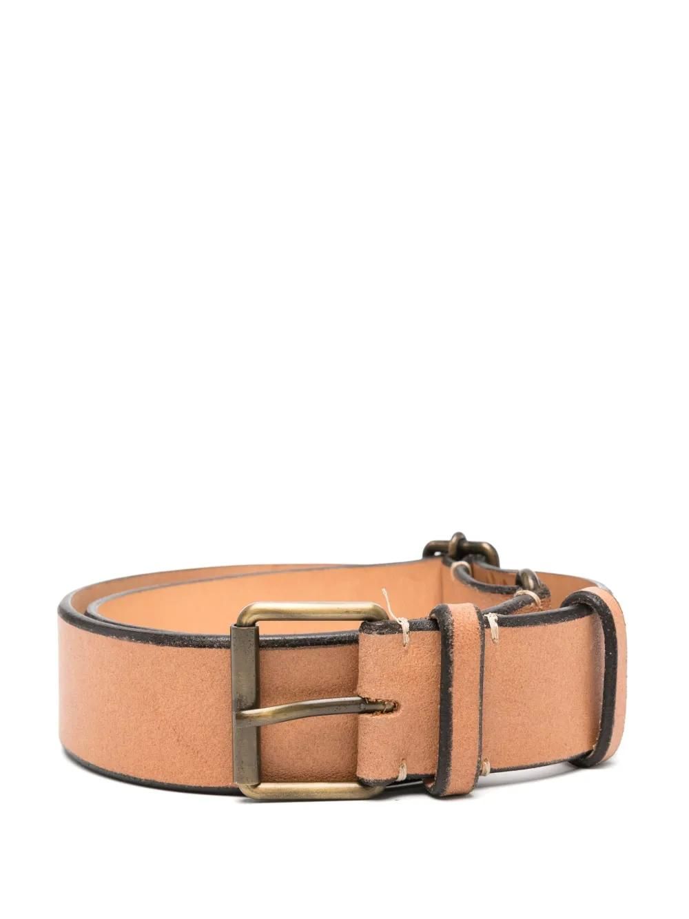 Boucle De Ceinture GF FERRE - Cuir Blanc, Logo Hexagone, Taille 85 Cm, Style Fashion