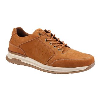 Hush Puppies Mens Joseph Lace Leather Trainers (Tan) - Size UK 11