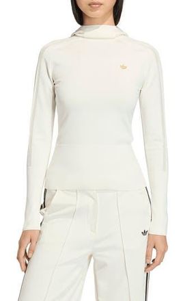 adidas Hooded Logo Knit Sweater in Off White at Nordstrom Rack, Size X-Small