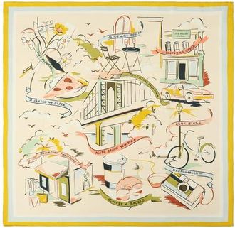 Kate Spade New York downtown day trip square silk scarf in Ivory Multi at Nordstrom