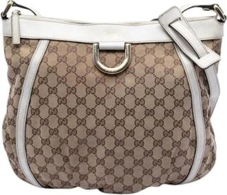 Gucci Pre-owned Shoulder Bags, female, Beige, Size: ONE SIZE Pre-owned Canvas Crossbody Bag