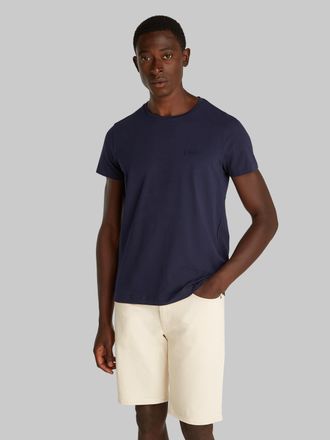 Calvin Klein T-Shirt CALVIN KLEIN STRETCH SLIM FIT T-SHIRT, Herren, Gr. XXL, blau (schwarz sapphire), Single Jersey, Obermaterial: 96% Baumwolle, 4% Elasthan, slim