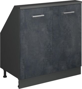 Vicco Armario Para Techo Inclinado Rion, Hormig&oacute;n Negro/antracita, Con 2 Puertas, Vicco