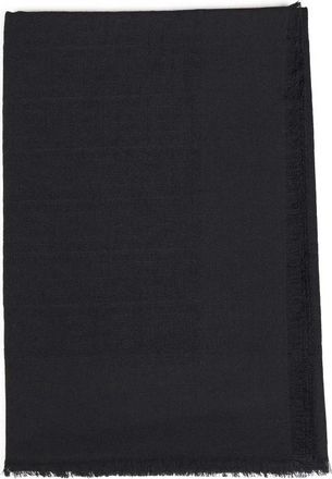 Fendi FF Zucca Jacquard Vierkante Sjaal - Dames - Wintersjaals - Zwart - ONE Size - Wol - Accessoires