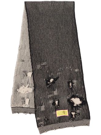 Maison Margiela Sciarpa Numbers a coste - Nero