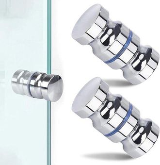OEM Tiradores Para Puertas De Ducha - Pomos Para Puertas - Apertura De Puertas - Acero Inoxidable - 2 Piezas - Plateado