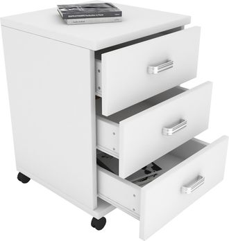 ebuy24 Ebuy24 - Vcm Roll Container Contenedor Lateral Con Cajones Dimensiones Aprox. Al. 58 X An. 45 X T. 44 Cm Contenedor De Oficina - Tobila (blanco)