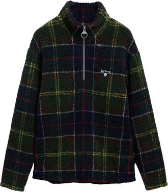 Barbour Pile Tartan Mezza Zip - - Sport - Uomo - Verde - M
