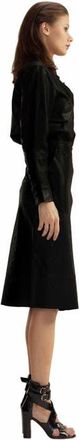 Cynthia Rowley Leather Midi Skirt in Black at Nordstrom, Size 4