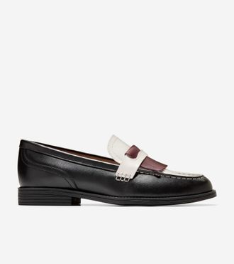 Cole Haan Womens Stassi Kiltie Loafers - Black Size 5.5