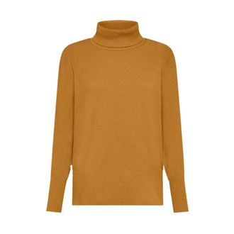 Roberto Ricci Design Chique Gebreide Trui met Col - Dames - Coltruien - Oranje - M - Truien & Vesten