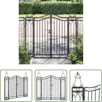 vidaXL vidaXL Cancello nero - Cancello da Giardino Nero 121x8x120 cm in Ferro Battuto