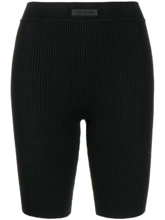 Fear of God logo-patch ribbed biker shorts - Black