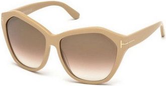 Tom Ford FT031772L Cat-Eye Full Rim Sunglasses - Beige