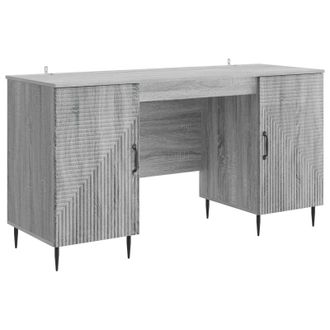 vidaXL Escritorio Gris Sonoma 142,5 X 50 X 75 Cm Madera De Ingenier&iacute;a Vidaxl