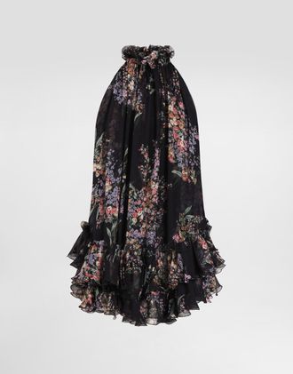 Dolce & Gabbana Flower Bouquets-print Chiffon Dress - Woman Dresses Multicolor 38