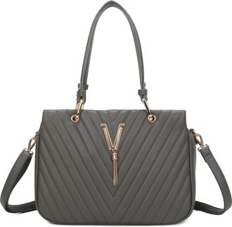 Generic Womens Quilted Shoulder Bag - Stylish PU Leather Handbag with Top Zip & Magnetic Fastening, Adjustable Strap, Gold Hardware, Fashion Tote Purse (Grey)