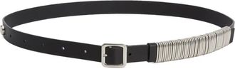 Jil Sander Cintura in pelle con anello in metallo - Nero