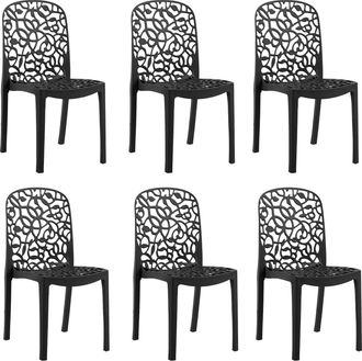 Shaf Shaf - Set 6 Sillas Flora Antracita - Antracita
