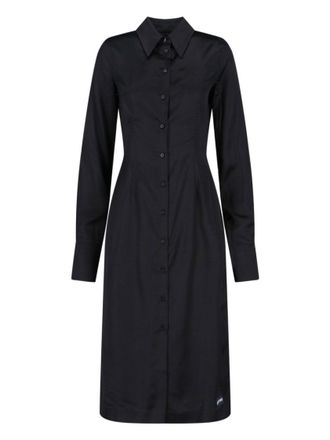 Marine Serre Satin Midi Dress - Black
