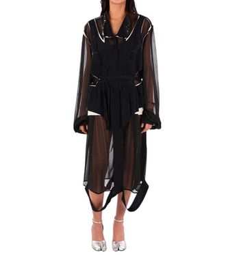Maison Margiela Black Transparent V Neck Dress