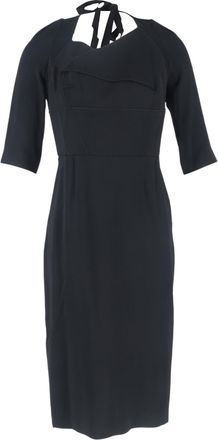 Roland Mouret midi-jurk met panelen en strikdetails in zwarte viscose
