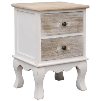 Berkfield Home Bedside Cabinets 2 pcs 35x30x50 cm Paulownia Wood in White | Size: 35 x 30 x 50 cm
