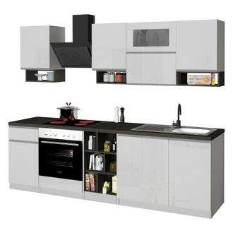 Dmora Attiko - Cucina, Bianco Lucido, Un Cassetto Elettrodomestici Non Inclusi, Made In Italy