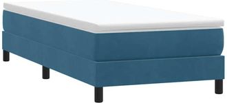 vidaXL Cama Box Spring Sin Colch&oacute;n Azul Oscuro Terciopelo 100x220 Cm Vidaxl