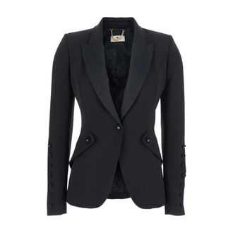 Elisabetta Franchi Dames, Jassen, Zwart, Maat: M Leer