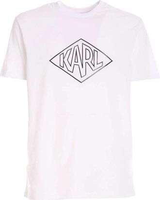 Karl Lagerfeld Nieuw Karl Logo T-shirt - Heren - T-shirts - Wit - L - Katoen - Tops