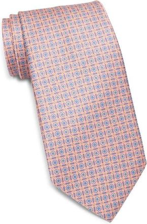 David Donahue Neat Silk Tie in Melon at Nordstrom