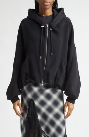 Collina Strada Fleece Zip-Up Hoodie in Black at Nordstrom, Size X-Large