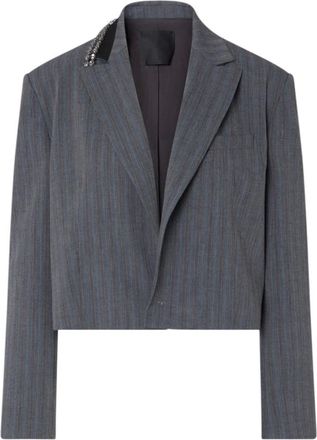 Liu Jo Chaqueta corta de rayas diplom&aacute;ticas - Jackets - Mujer - Gris - XS